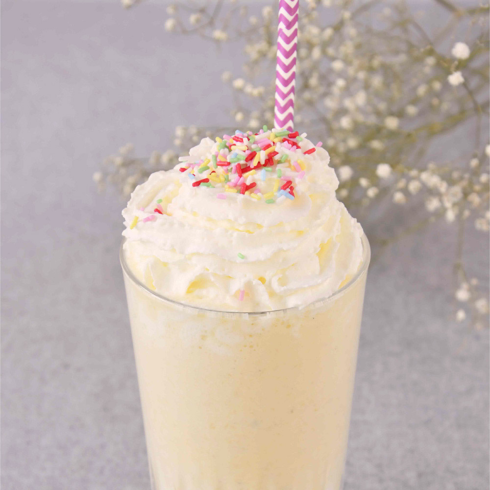 Batido de vainilla con virutas de colores